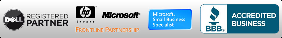 Dell Registered Partner - HP Invent-Microsoft Frontline Partnership - Microsoft Small Business Specialist - BBB Acredited Business